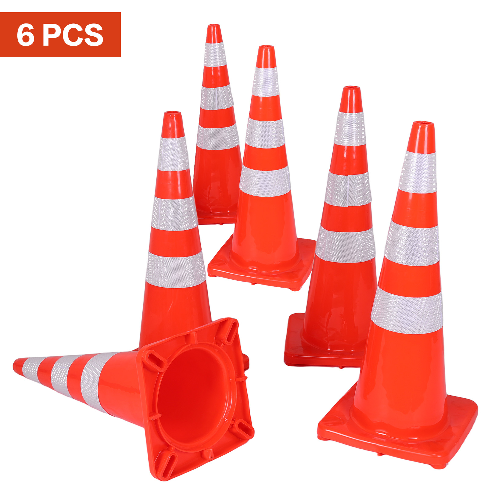 Road Traffic Cone - 6Pcs 35 Inch Traffic Cones with