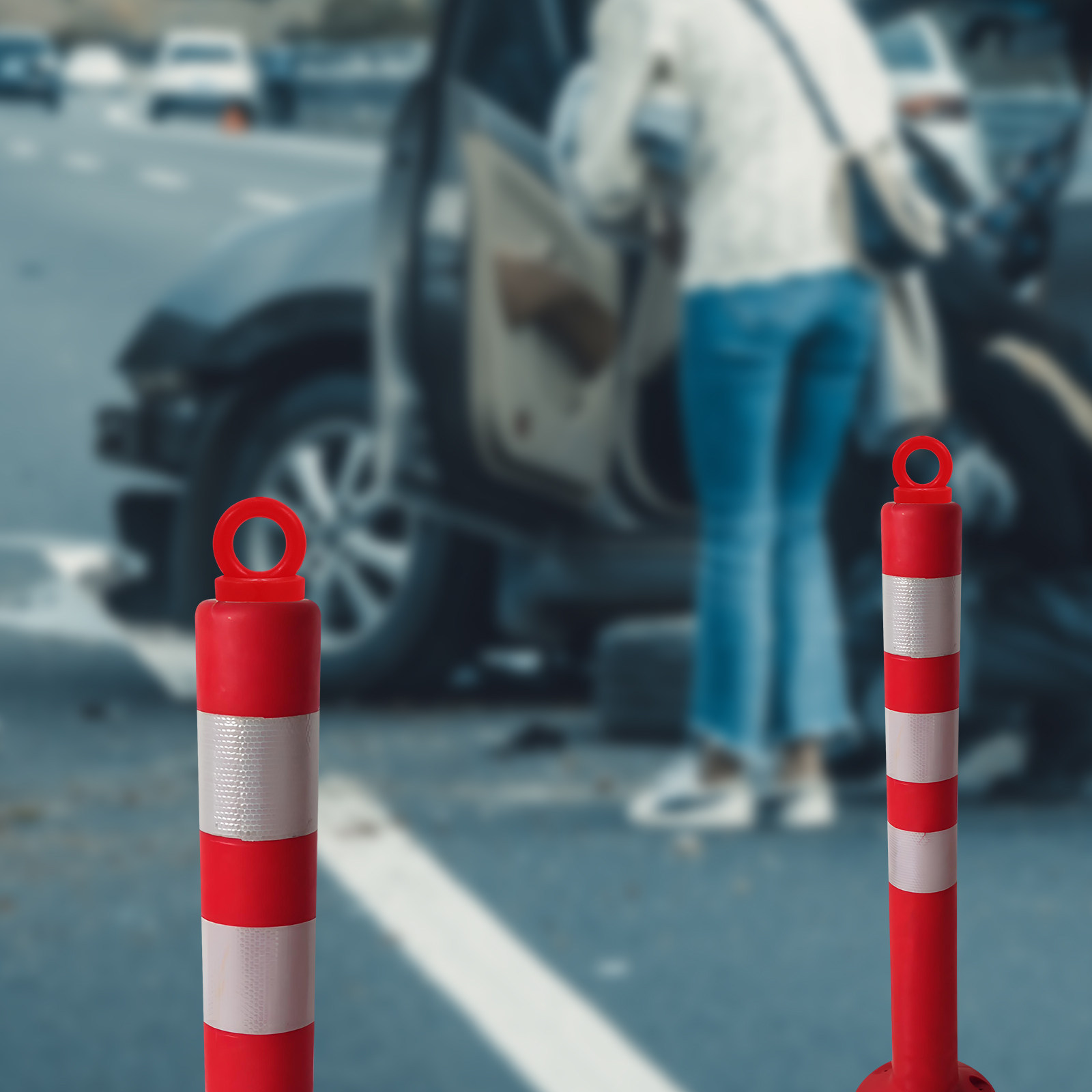 Road Traffic Cone - 4Pcs Traffic Safety Cone Warning Post