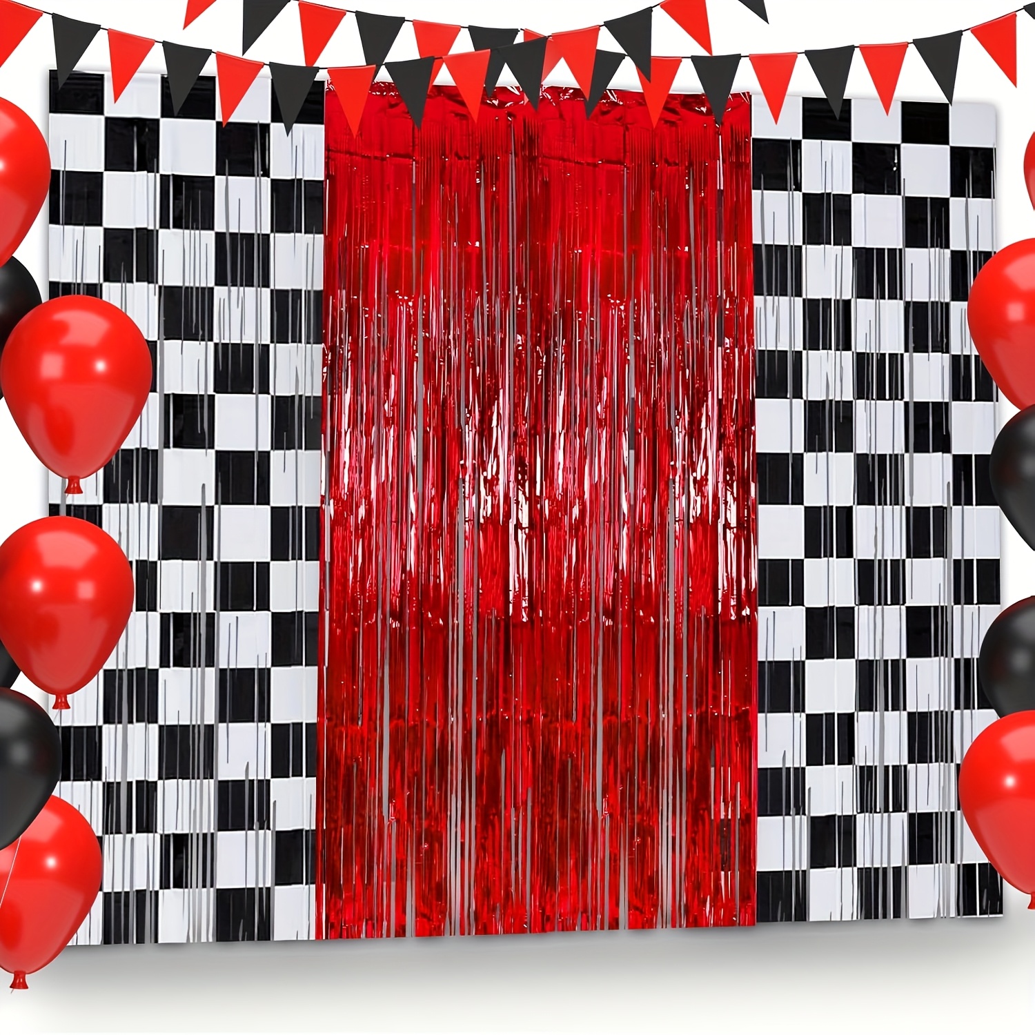 Road Traffic Cone - 3Pcs Racing Cars Foil Fringe Streamers