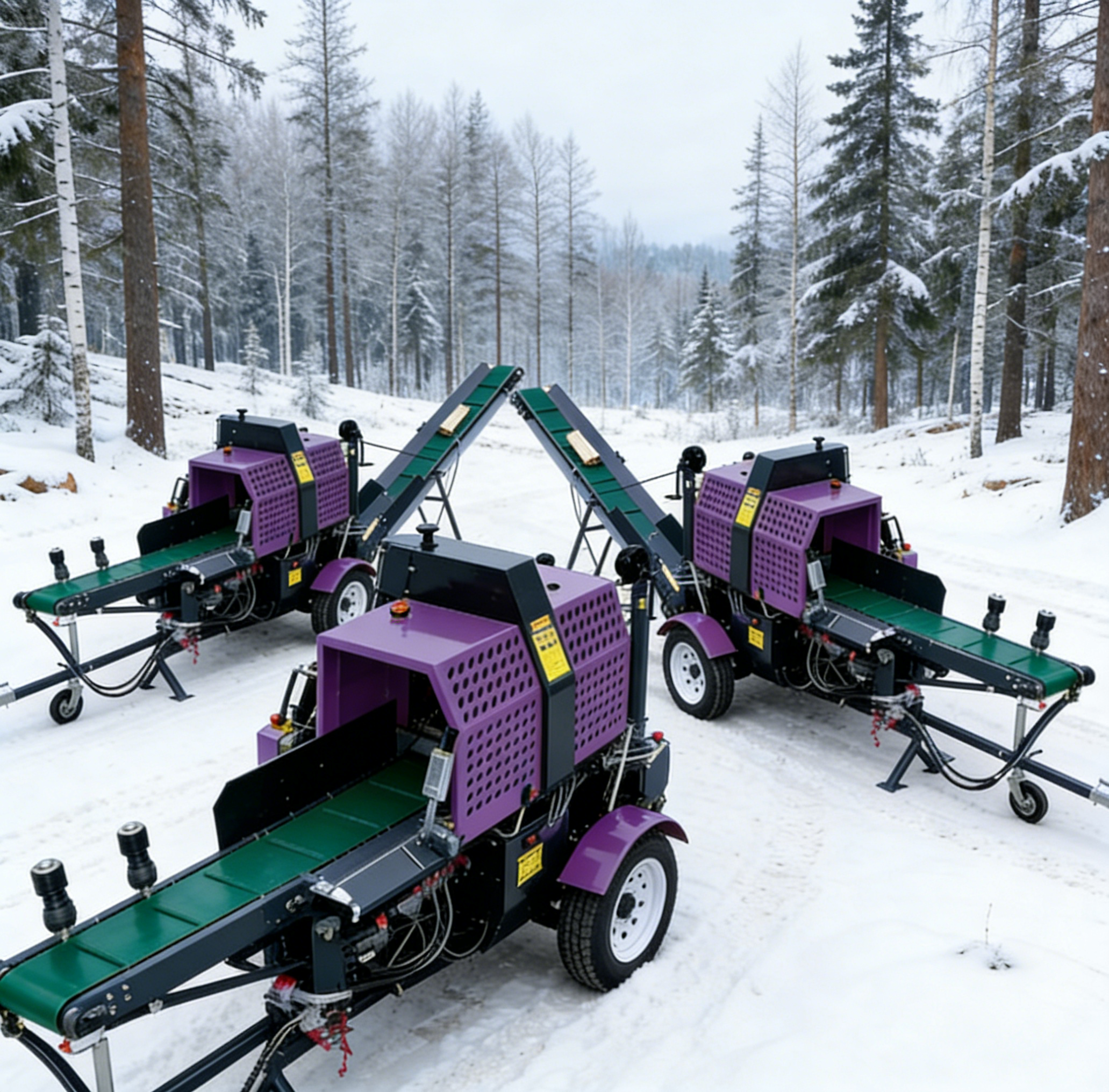 Heavy Equipment Processor - Heavy Duty 6 Way Log Splitter
