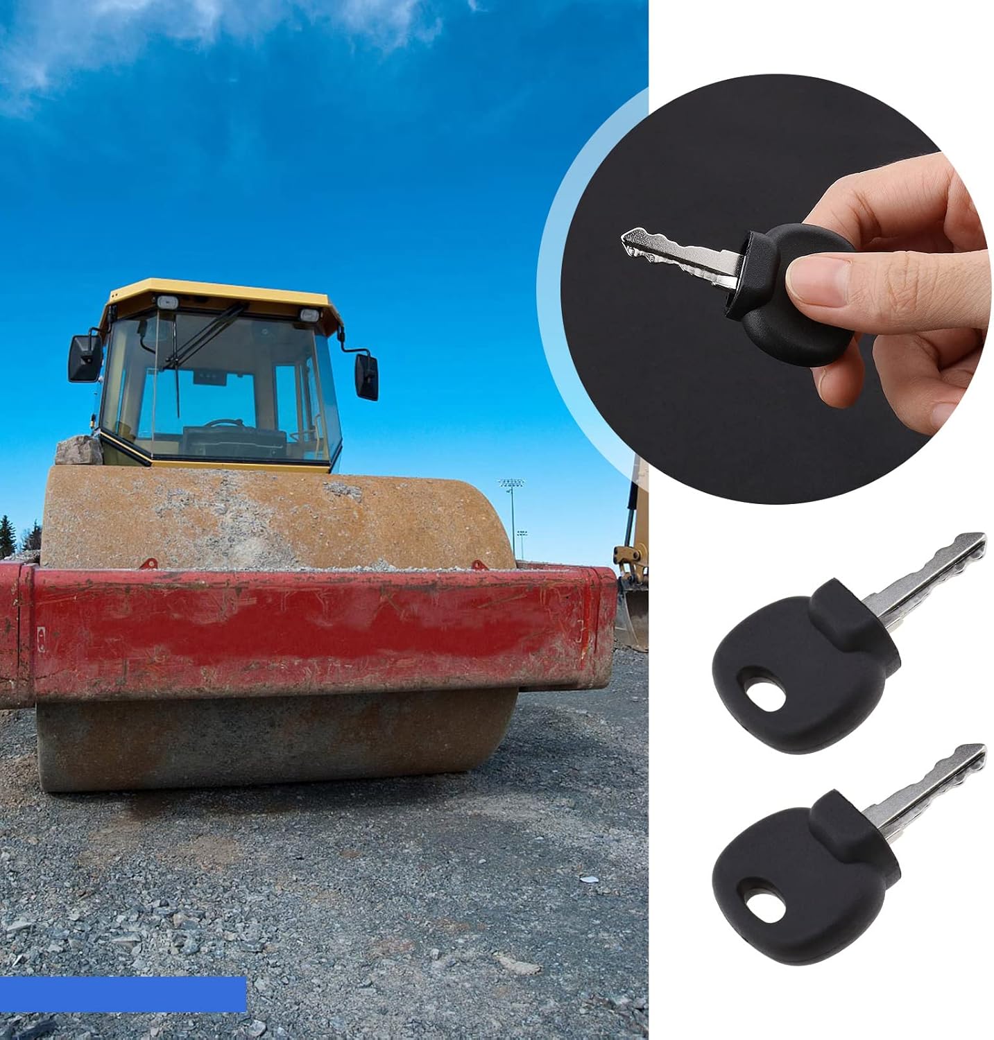 6 Ignition Keys Suitable For E - Heavy Equipment Rollers avaliação e preço