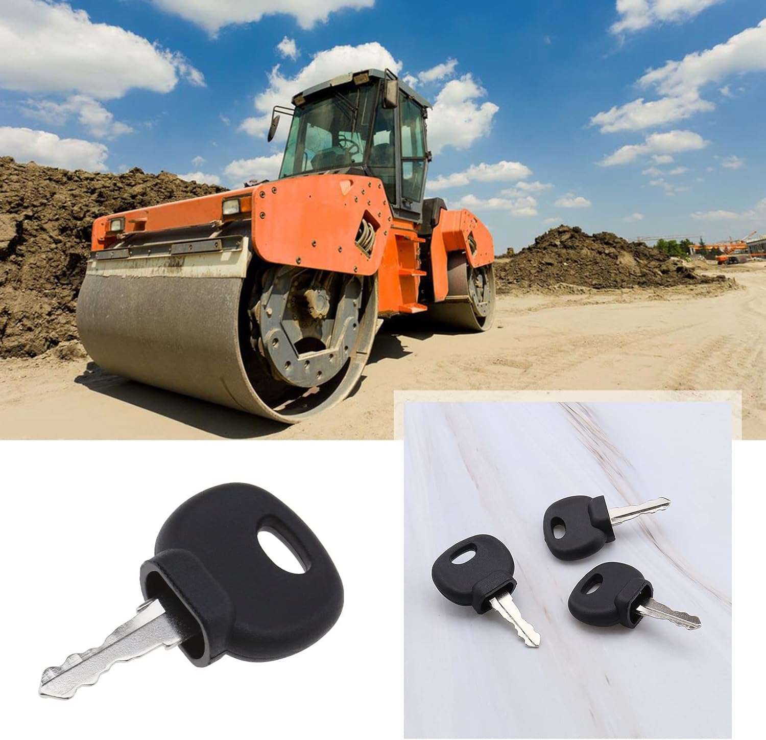 6 Ignition Keys Suitable For E - Heavy Equipment Rollers avaliação e preço