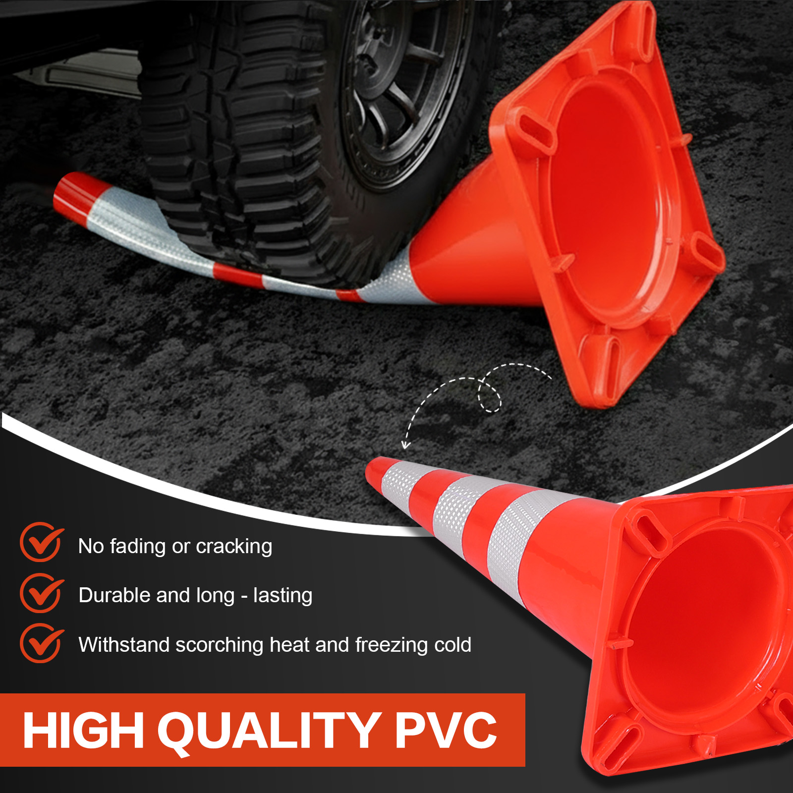 6Pcs 35 Inch Traffic Cones wit - Road Traffic Cone avaliação e preço