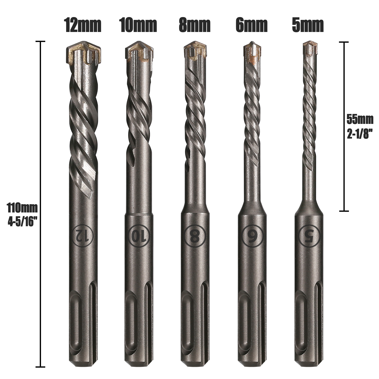 5Pcs/Set SDS PLUS Shank 5/6/8/ - Concrete Breaker Demolition avaliação e preço