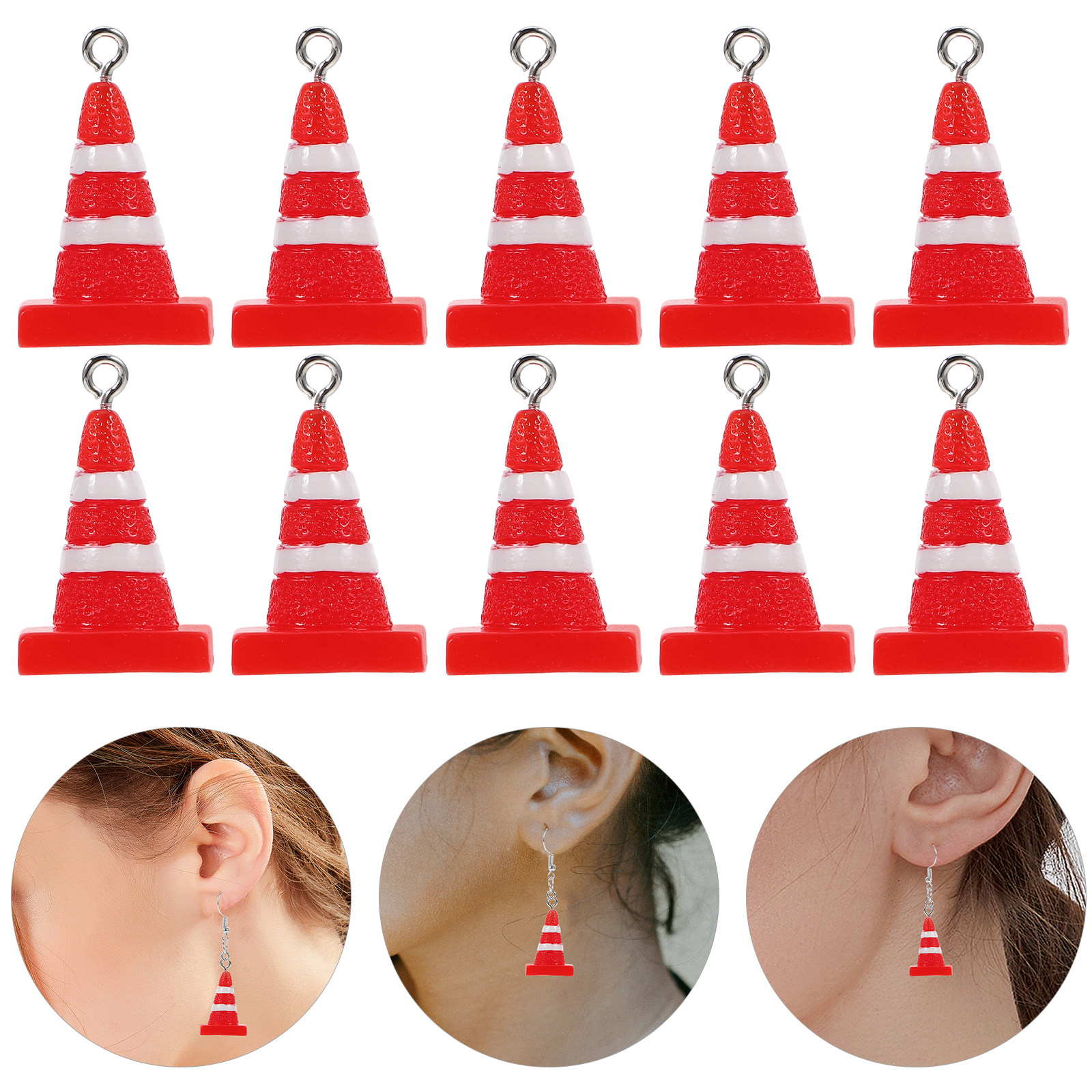 10Pcs Resin Pendant Charms Fun - Road Traffic Cone avaliação e preço