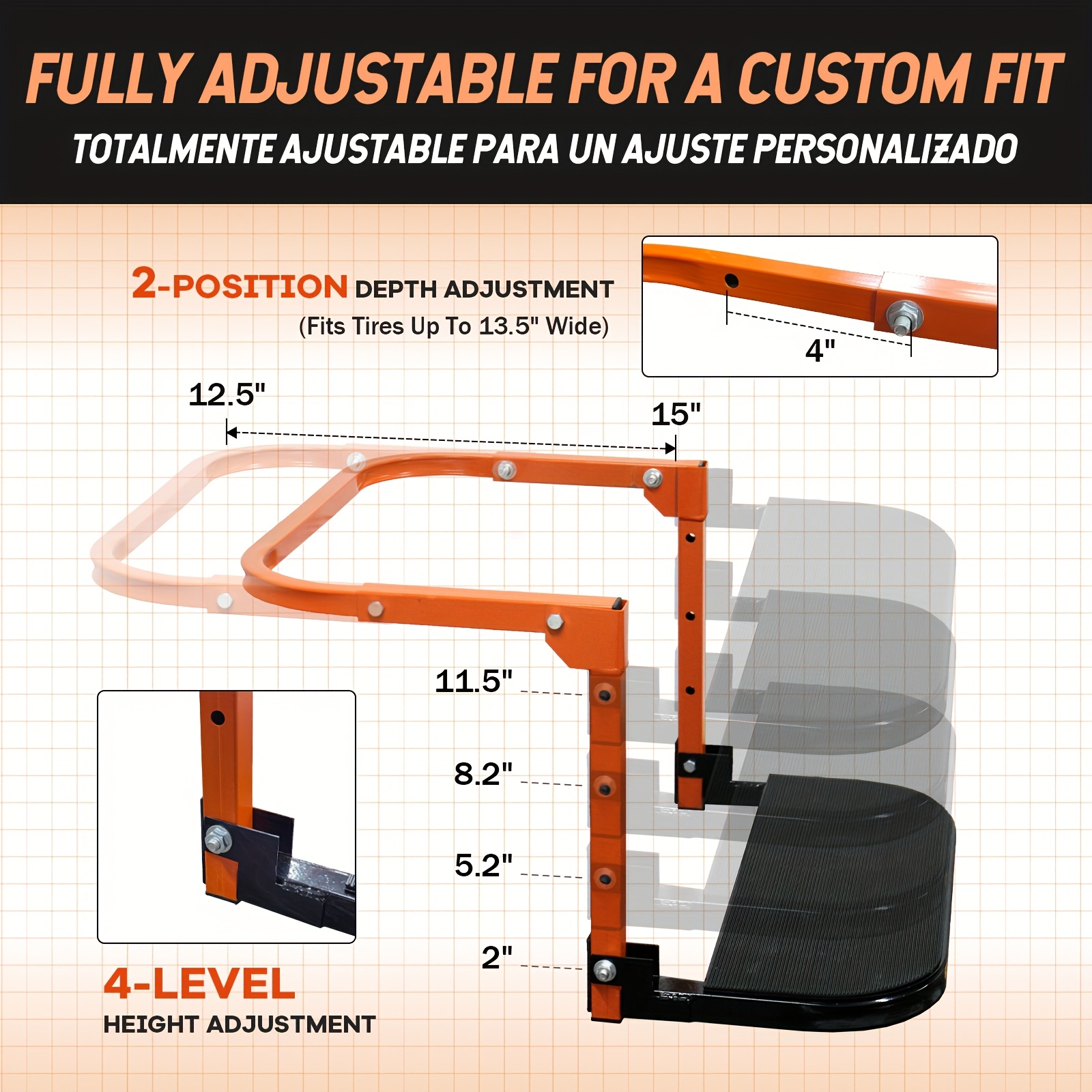 Collapsible Orange Wheel Chock - Heavy Equipment Unit avaliação e preço