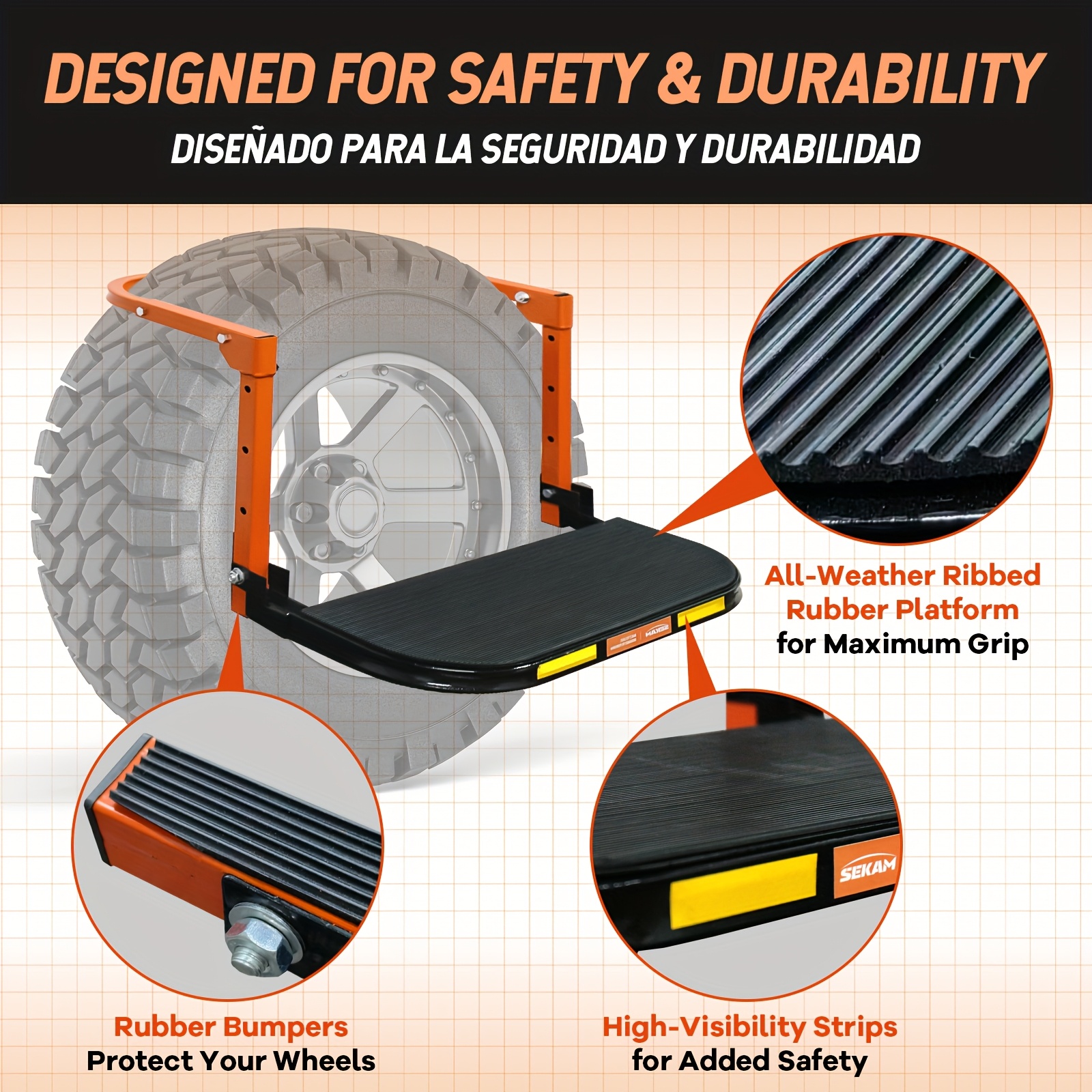 Collapsible Orange Wheel Chock - Heavy Equipment Unit avaliação e preço