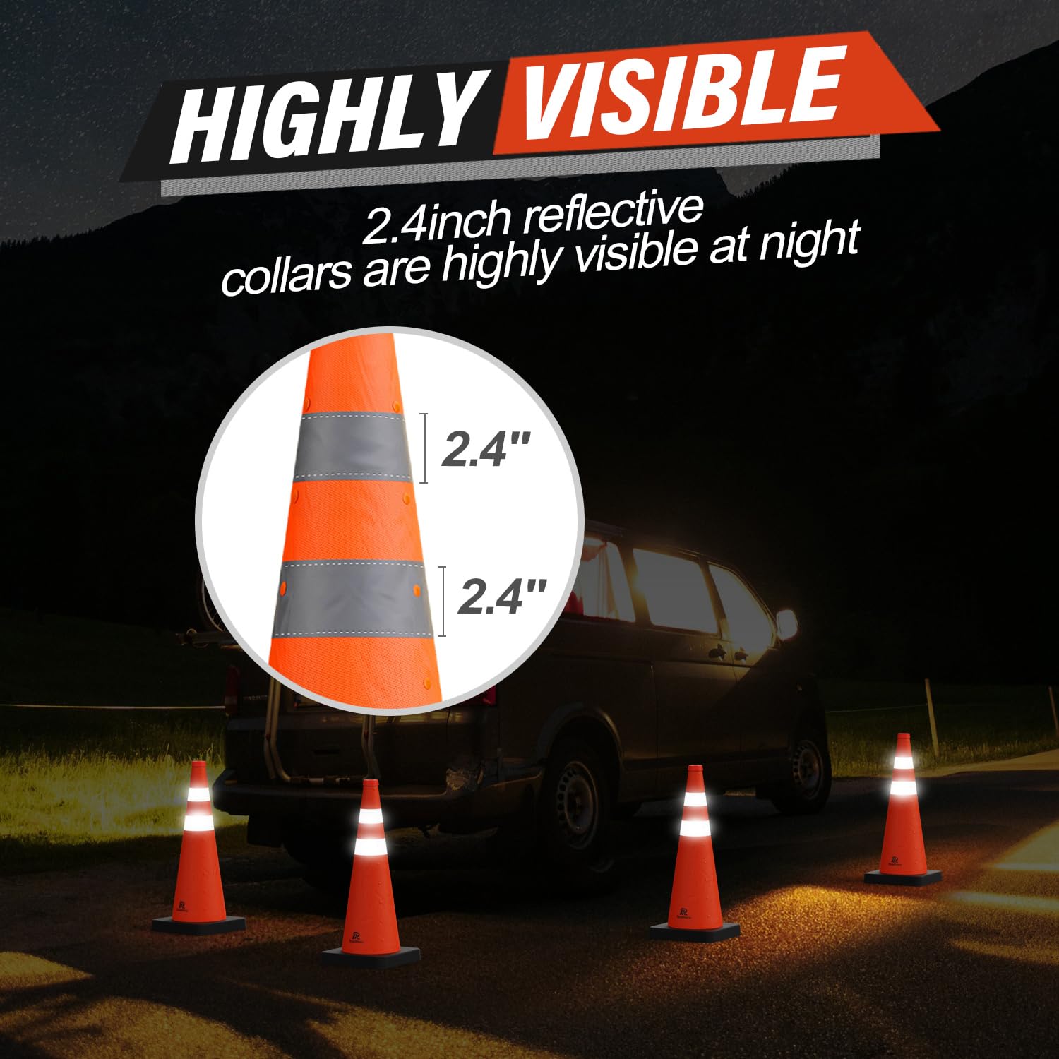 28 Inch Collapsible Traffic Sa - Road Traffic Cone avaliação e preço