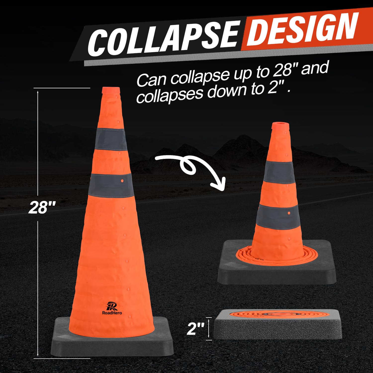 28 Inch Collapsible Traffic Sa - Road Traffic Cone avaliação e preço