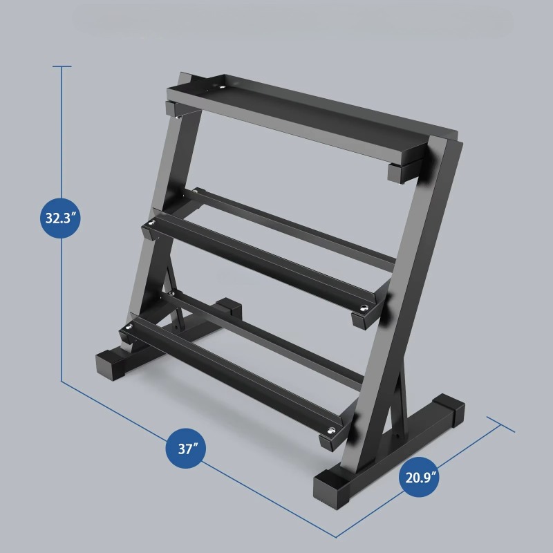 3-Tier Dumbbell Storage Rack 8 - Heavy Equipment Usa avaliação e preço
