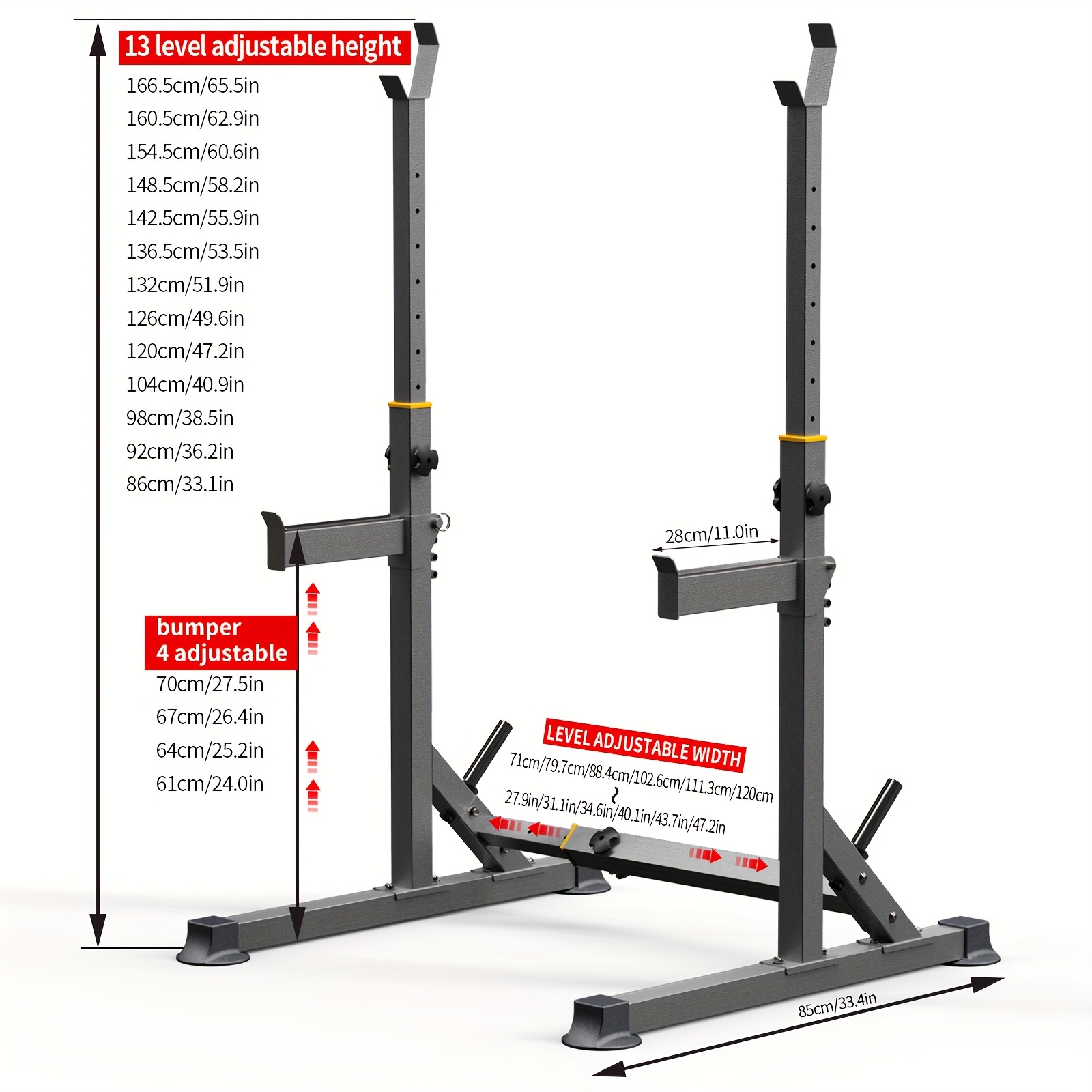 1 Squat Stand With Barbell Wei - Heavy Equipment Usa avaliação e preço