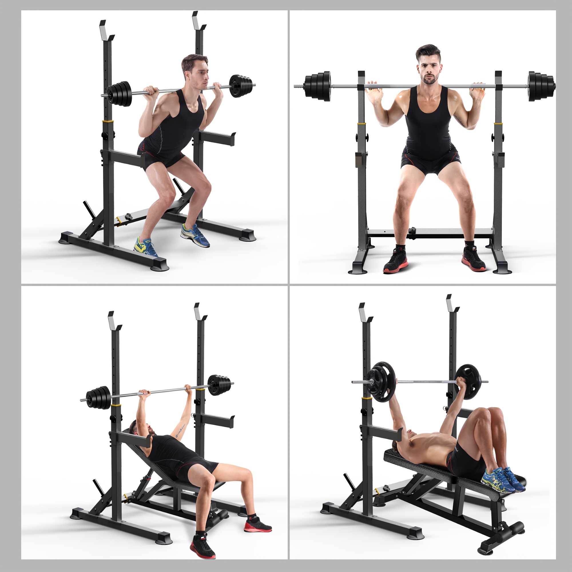 1 Squat Stand With Barbell Wei - Heavy Equipment Usa avaliação e preço