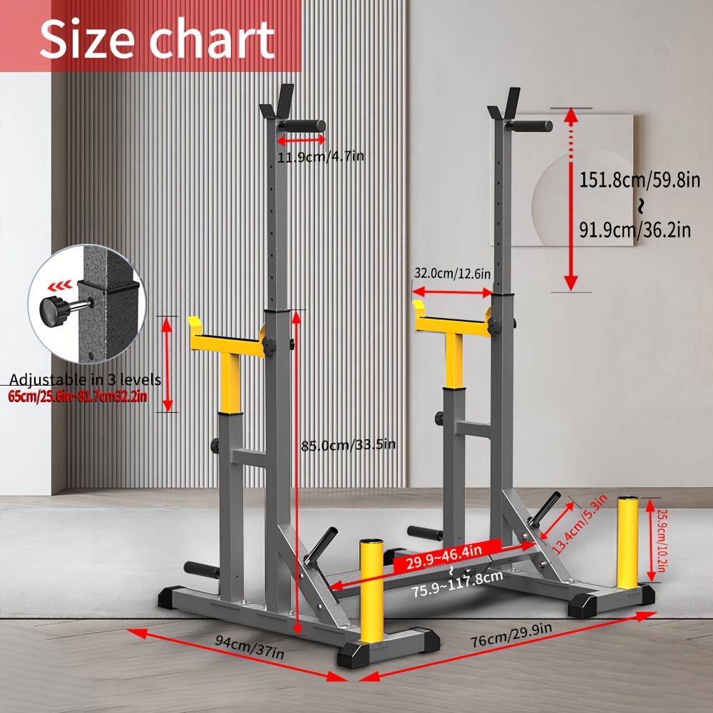 1 Squat Stand With Barbell Wei - Heavy Equipment Usa avaliação e preço